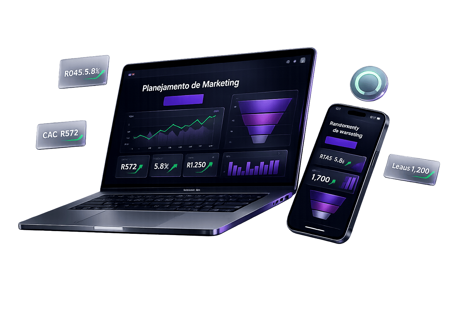 Mockup de Planejamento de Marketing e Performance desenvolvido pela Tupitec