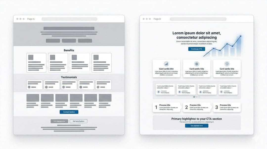 Erros comuns em landing pages: excesso de informação, CTA fraco e layout confuso